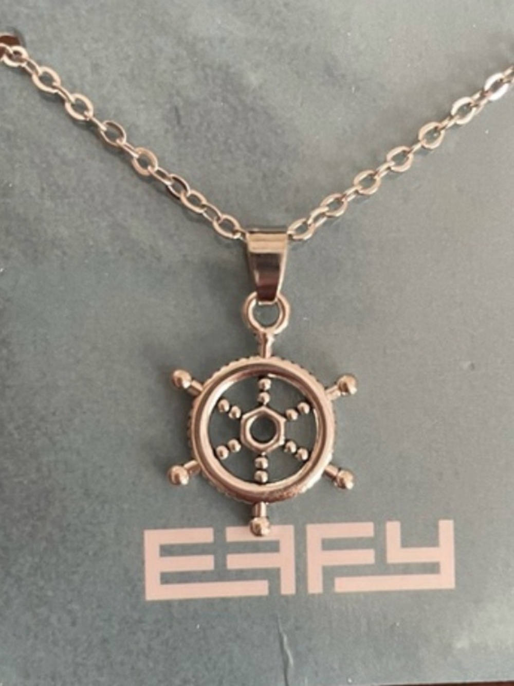 NWT EFFY Captains Ship Wheel, silver tone, 18” necklace